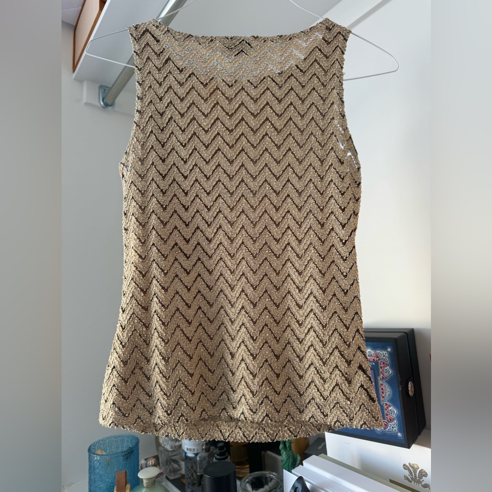 Gold and shear Halter top